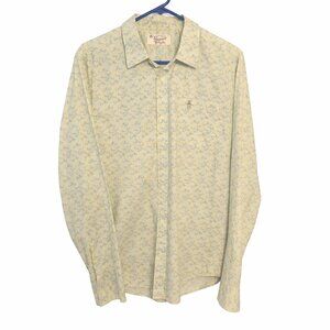 Original Penguin Shirt Mens Large Slim Fit Long Sleeve Eyeglasses Print